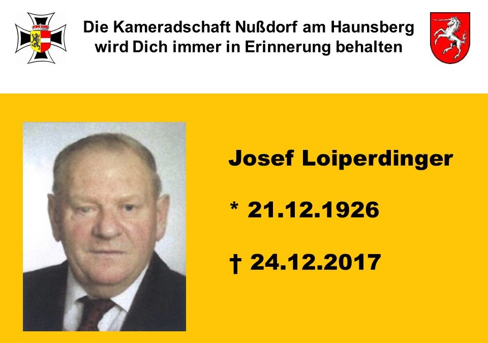 Abschied von Kamerad Josef Loiperdinger