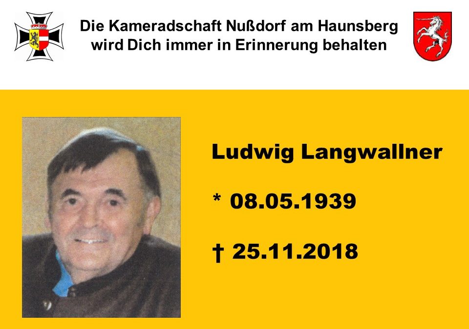 Abschied von Kamerad Ludwig Langwallner