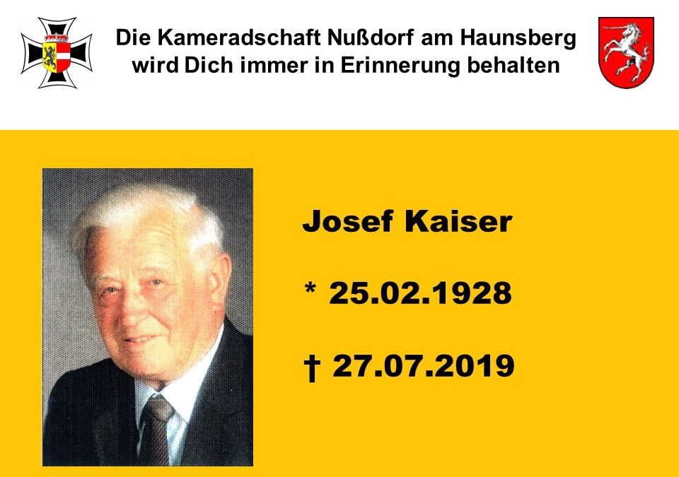 Abschied von Kamerad Josef Kaiser