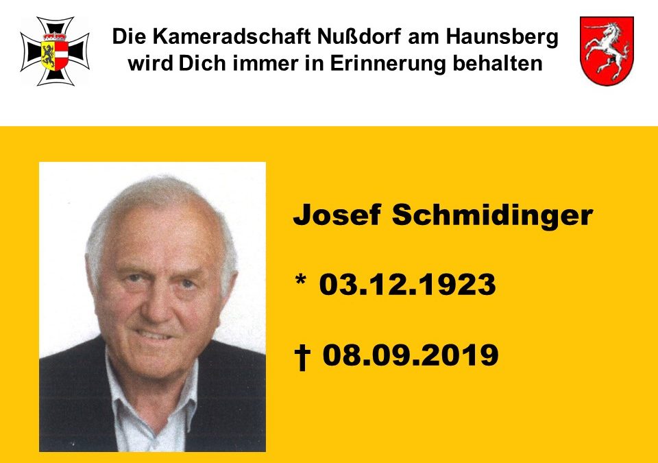 Abschied von Kamerad Josef Schmidinger