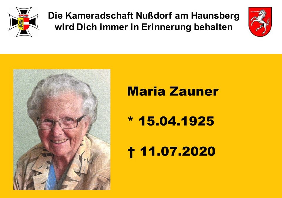 Abschied von Fahnenpatin Maria Zauner