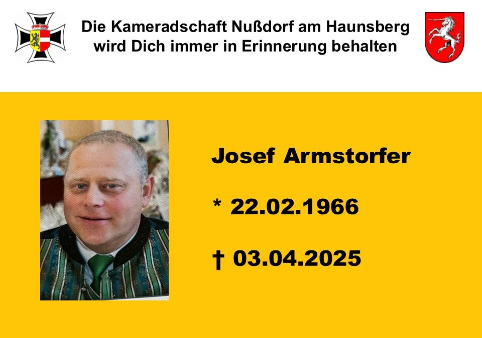 Abschied von Kamerad Josef Armstorfer