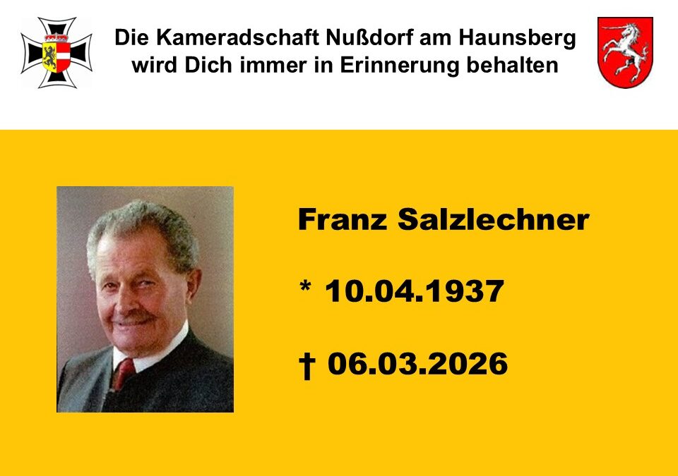 Abschied von Kamerad Franz Salzlechner